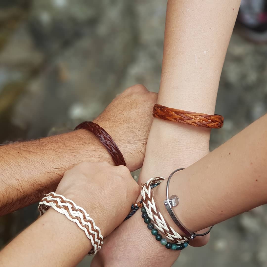 A close view of a handmade bracelet