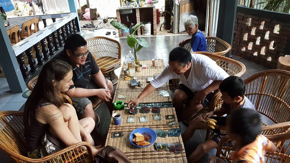 Time to play cards at Salomavillagestay in the heart of the Borneo Jungle