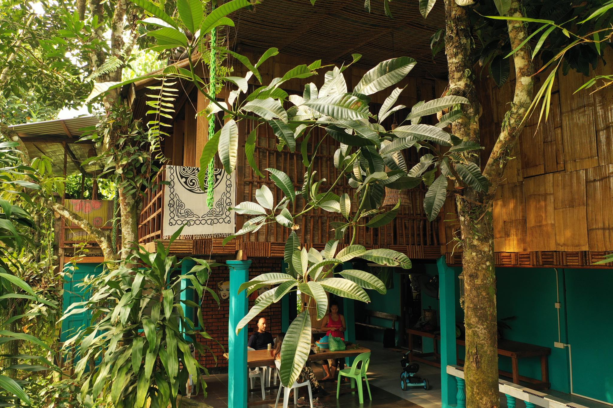 The village stay among tropical greenery